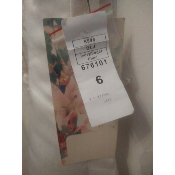 Alfred Angelo Ivory & Plum Embroidery Beaded High Low Flower Girl Formal Dress 6 - Picture 6 of 10